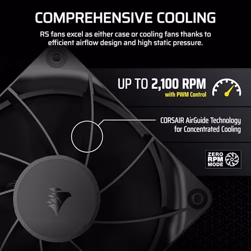 Corsair RS120 120mm PWM 72.8 CFM Black 3-Pack image