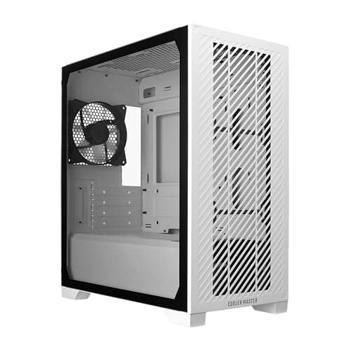 Cooler Master Elite 301 Lite MicroATX Mini Tower White Tempered Glass Side Panel image