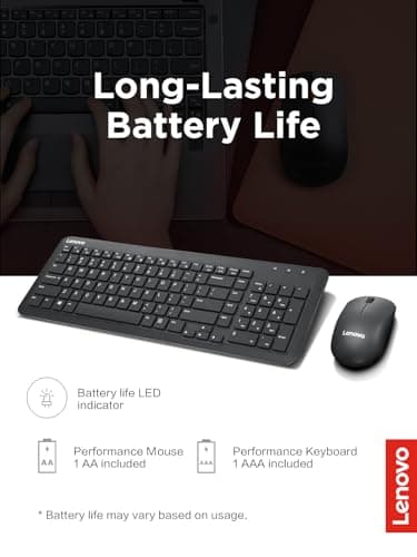 Lenovo 300 Wired/Wireless Standard Keyboard With Optical Mouse image