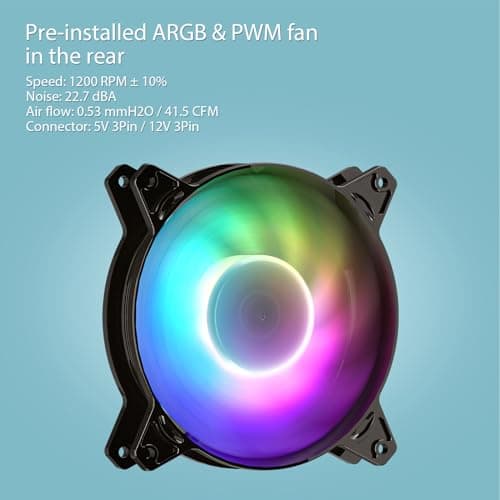 Vetroo M03 Micro ATX Mini Tower Green with Tempered Glass Side Panel and USB 3.2 Gen 1 Type-A / USB 2.0 Type-A image