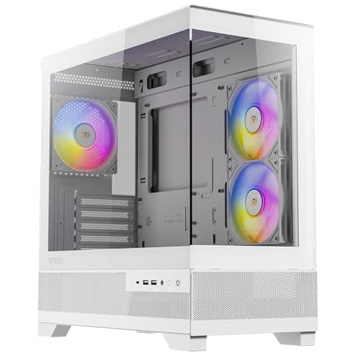 Antec CX500M Micro ATX Mini Tower White RGB, Tempered Glass Side Panel, USB 3.2 Gen 2 Type-C and USB 3.2 Gen 1 Type-A image