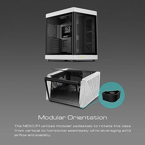 GAMDIAS NESO P1 ATX Full Tower Black / White Tempered Glass Side Panel, USB 3.2 Gen 2 Type-C, USB 3.2 Gen 1 Type-A image