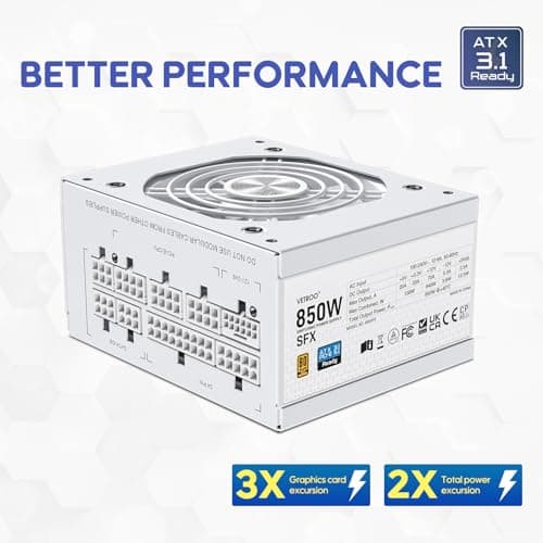 Vetroo CP-PSU-VT-850W-SFX White SFX 850W Fully Modular 80+ Gold Certified image