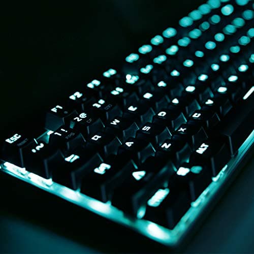 AUKEY Mechanical Keyboard Blue Switch, 104-Key RGB Backlit Gaming Keyboard with Customizable Lighting Effects, Aluminium USB Wired Keyboard for Gaming and Typing image