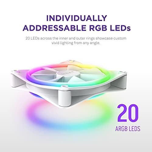 NZXT F140 RGB DUO 140mm White Addressable RGB PWM image