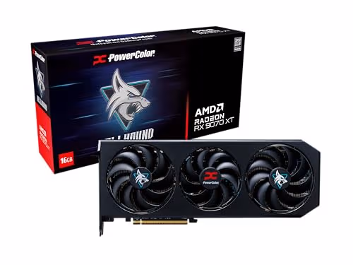 PowerColor Hellhound OC Radeon RX 9070 XT 16GB GDDR6 Black image