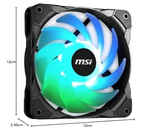 MSI MAG MAX F12A-3 120mm Black Addressable RGB PWM 40.1 CFM 3-Pack image