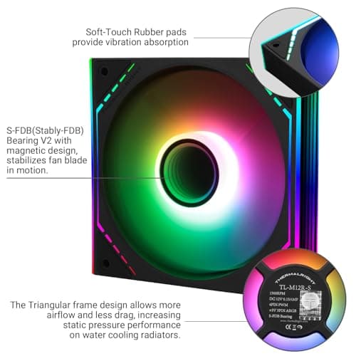 Thermalright TL-M12R-S 120mm Black PWM 47.6 CFM 1-Pack image