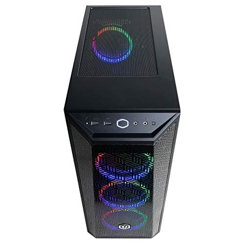 CyberPowerPC MASTERBOX NR640 ATX Mid Tower Black with Tempered Glass Side Panel and USB 3.2 Gen 1 Type-A Front Panel image