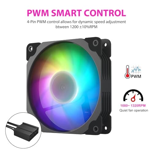 Vetroo SA-140 140mm Black 69.29 CFM PWM ARGB 3-Pack image