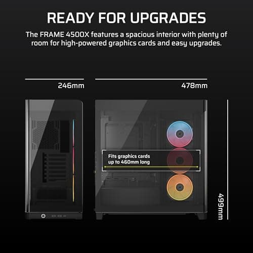 Corsair FRAME 4500X LX-R RGB iCUE LINK Panoramic Glass Mid-Tower PC Case Black image