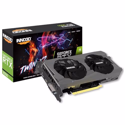 Inno3D Twin X2 GeForce RTX 3050 6GB GDDR6 Gray Black image
