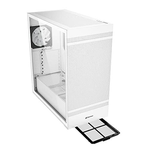 SHARKOON Rebel C50 RGB ATX Mid Tower White Tempered Glass Side Panel image