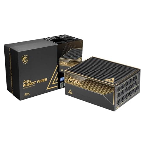 MSI MEG Ai-T PCIE5 Black / Gold 1600W Fully Modular 80+ Titanium Certified image