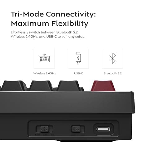 Montech MK75DY RGB Bluetooth/Wireless/Wired Mini Gateron G Pro 3.0 Yellow Mechanical Keyboard image