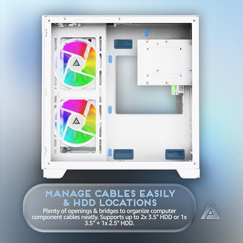 Apevia PRISM Micro ATX Mid Tower White Tempered Glass Side Panel image