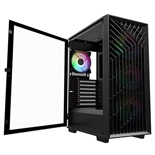 CiT Blade ATX Mid Tower Black Tempered Glass Side Panel ARGB image