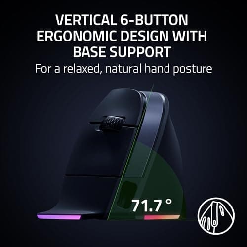 Razer Pro Click V2 Vertical Wireless/Bluetooth/Wired Optical Mouse image