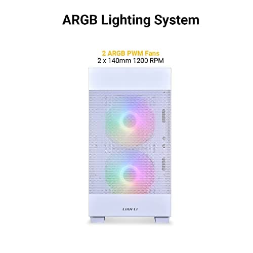 Lian Li LANCOOL 205M Micro ATX Mini Tower White Tempered Glass MESH image