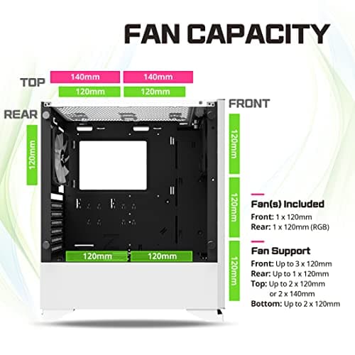Zalman S5 ATX Mid Tower White / Black Tempered Glass image