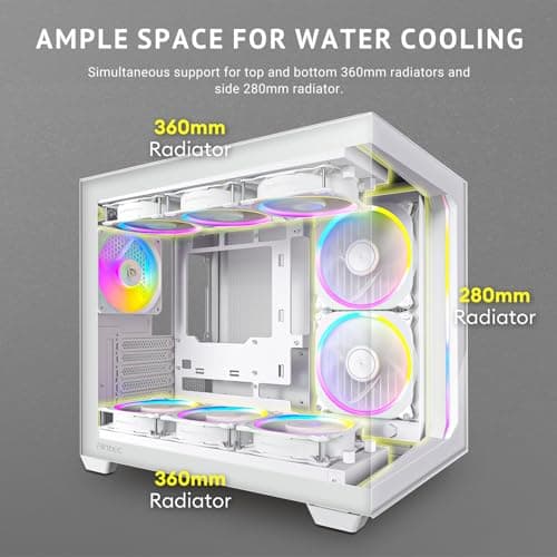 Antec C5 ARGB ATX Mid Tower White Tempered Glass Side Panel Front USB 3.2 Gen 2 Type-C/Gen 1 Type-A image