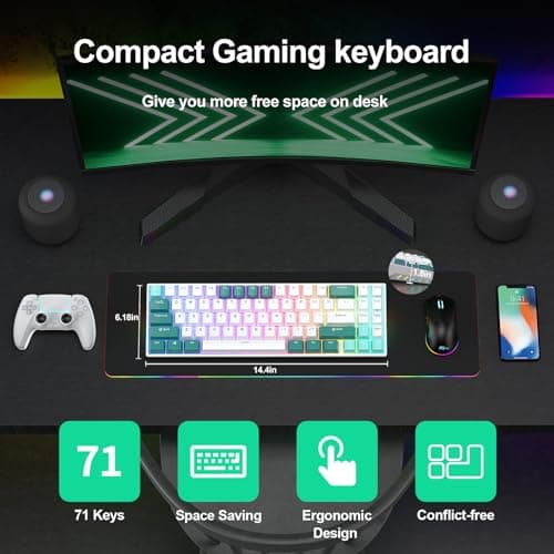 RK Royal Kludge RK71 Mechanical Gaming Keyboard RGB Bluetooth image
