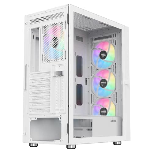 SAMA 3509 ATX Mid Tower White Tempered Glass Side Panel image