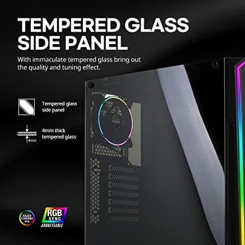 Zalman K1 ATX Mid Tower Black Acrylic Side Panel, USB 3.2 Gen 1 Type-A, USB 2.0 Type-A image