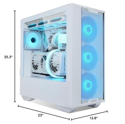 Lian Li LANCOOL III RGB ATX Mid Tower White Tempered Glass Side Panel image