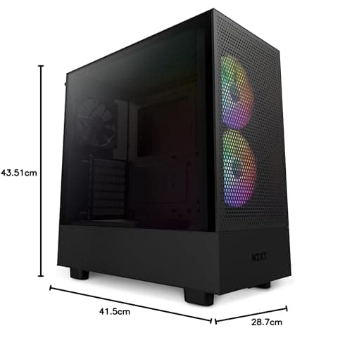 NZXT H5 Flow RGB ATX Mid Tower Black Tempered Glass Side Panel image