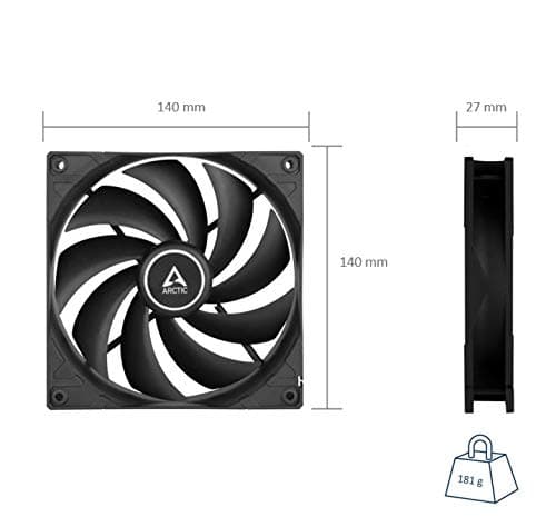 ARCTIC F 140mm Black PWM PST 5-Pack image