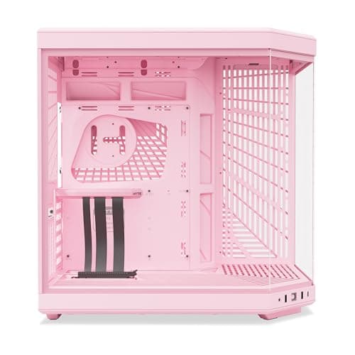 HYTE Y70 ATX Mid Tower Strawberry Milk Pink Tempered Glass Side Panel image
