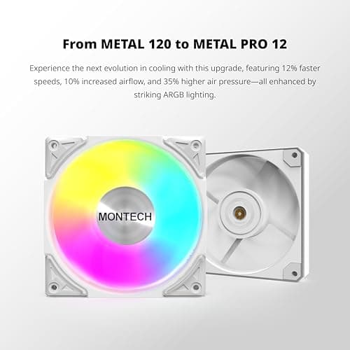 Montech Metal Pro 120mm White Addressable RGB PWM 76.2 CFM image