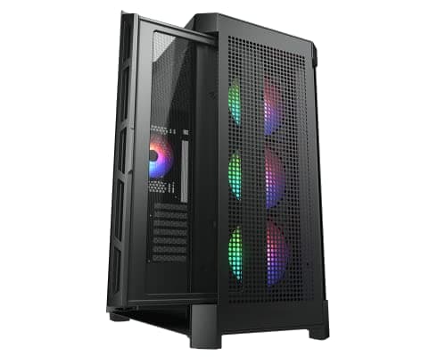 Cougar Duoface Pro RGB ATX Mid Tower Black with Tempered Glass Side Panel, USB 3.2 Gen 2 Type-C, USB 3.2 Gen 1 Type-A, and USB 2.0 Type-A image