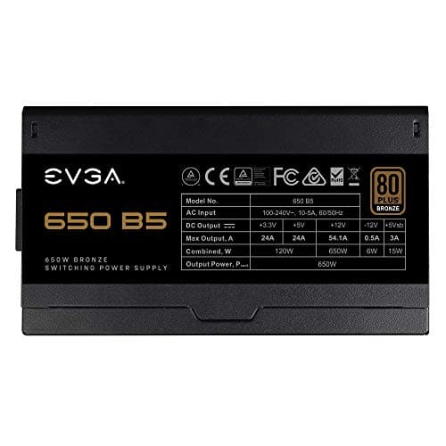 EVGA 650 B5 Black 650W Fully Modular 80+ Bronze Certified image