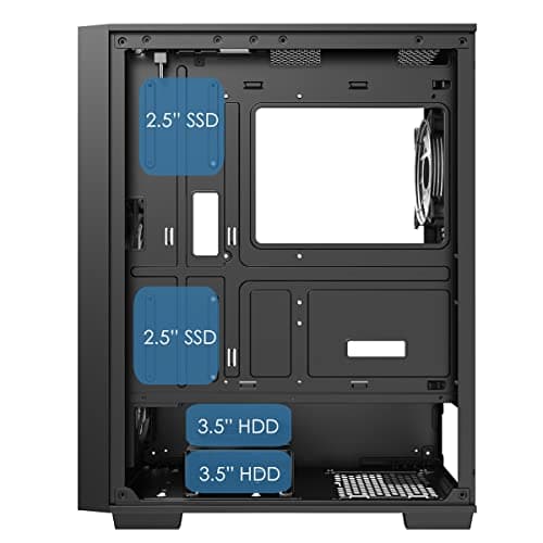 CiT Blade ATX Mid Tower Black Tempered Glass Side Panel ARGB image