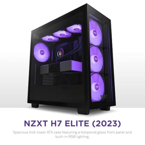 NZXT H7 Elite (2023) ATX Mid Tower Black Tempered Glass Side Panel image