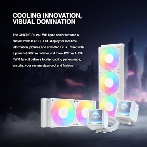 GAMDIAS CHIONE P5 Water 240mm 81.81 CFM White image