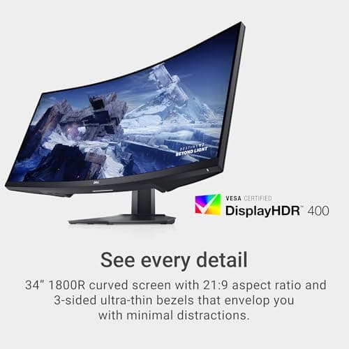 Dell S3422DWG 34" 1440p 144Hz VA Curved Monitor image