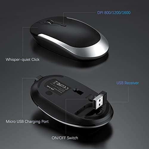 Rechargeable Wireless Keyboard Mouse Combo, Jelly Comb 2.4GHz Ultra Slim Compact Full Size Wireless Keyboard Mouse for Laptop, PC, Desktop Computer, Windows OS image