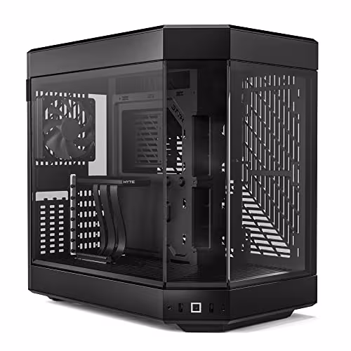 HYTE Y60 Modern Aesthetic Dual Chamber Panoramic Tempered Glass Mid-Tower ATX Computer Gaming Case with PCIe 4.0 Riser Cable Included, Black main image