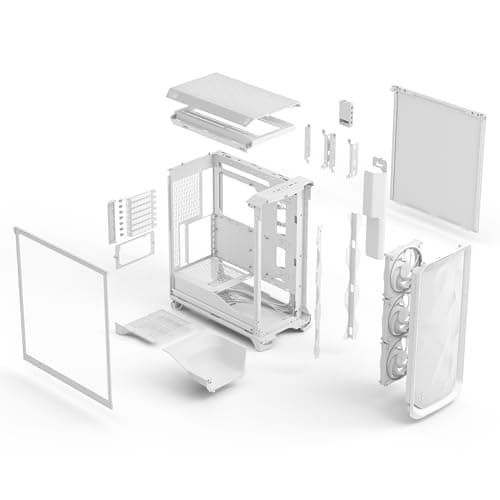 Fractal Design Meshify 3 Ambience Pro RGB ATX Mid Tower White with Tempered Glass Side Panel and USB 3.2 Gen 2x2 Type-C, USB 3.2 Gen 1 Type-A image