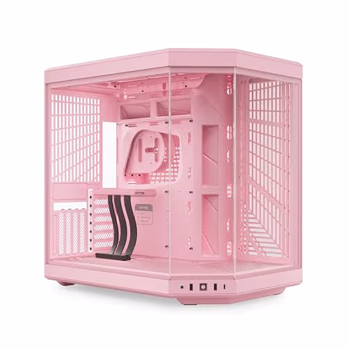 HYTE Y70 ATX Mid Tower Strawberry Milk Pink Tempered Glass Side Panel main image