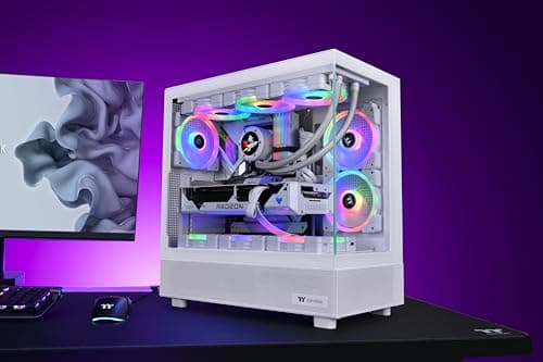 Thermaltake View 270 ATX Mid Tower White Tempered Glass Side Panel, SNOW image