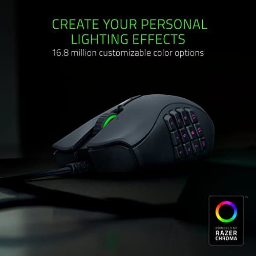 Razer Naga Trinity - Chroma Gaming Mouse Interchangeable Side Plates - Up to 19 Programmable buttons (Renewed) image