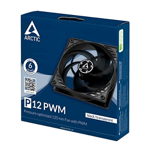 ARCTIC P12 120mm Black / Transparent PWM 56.3 CFM 1-Pack image
