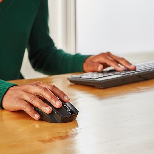 AmazonBasics Ergonomic Wireless PC Mouse - DPI adjustable - Black image