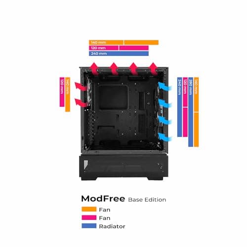In Win ModFree Base ATX Full Tower Black Tempered Glass Side Panel image