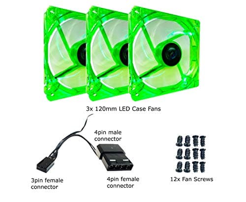 Apevia CF312SL-UGN 120mm Green LED Green 3-Pack image