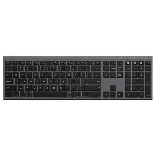 Multi-Device Keyboard for Mac OS/ iOS/ iPad OS, Jelly Comb Bluetooth Keyboard for MacBook Pro/Air, iMac, iPhone, iPad Pro/ Air/ Mini, New iPad| Connect Up To 3 Devices (Space Gray, Rechargeable) image
